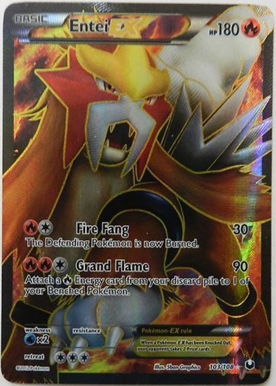 103/108 Entei EX Dark Explorers TCG Scan