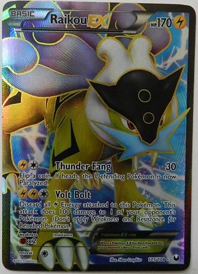 105/108 Raikou EX Dark Explorers TCG Scan