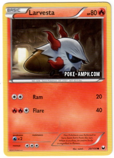 20/108 Larvesta Dark Explorers TCG Scan