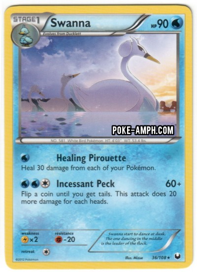 36/108 Swanna Dark Explorers TCG Scan