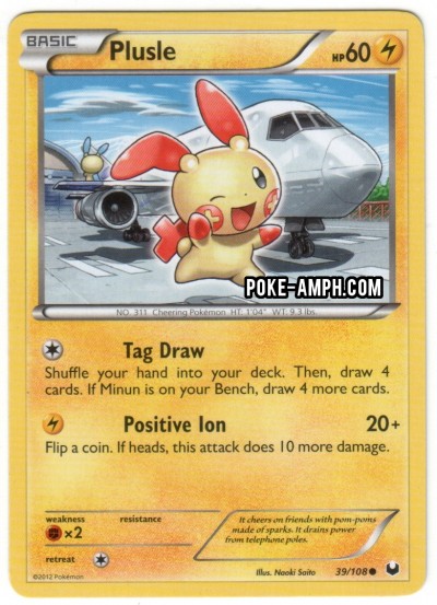 39/108 Plusle Dark Explorers TCG Scan