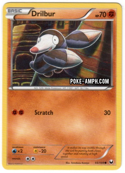55/108 Drilbur Dark Explorers TCG Scan