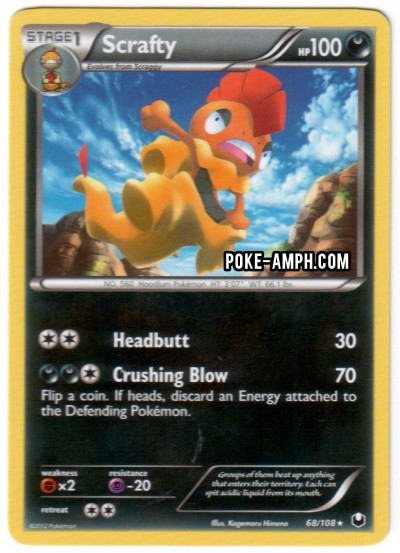 68/108 Scrafty Dark Explorers TCG Scan
