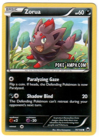 70/108 Zorua Dark Explorers TCG Scan