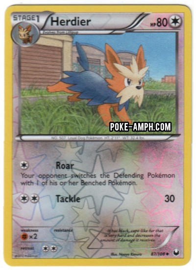 87/108 Herdier Dark Explorers TCG Scan