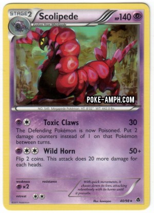 40/98 Scolipede Emerging Powers TCG Scan